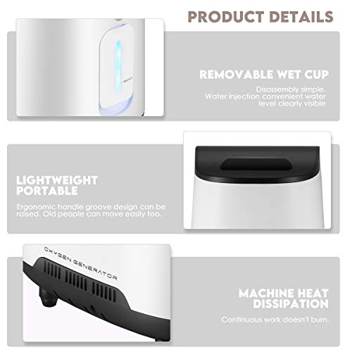 4YANG Concentrador de oxígeno, generador de oxígeno Ajustable de 1-7 l/min con Temporizador y Habla Inteligentes, concentrador de oxígeno y atomizado 2 en 1, Uso para el hogar y Viajes 220 V 4YANG Concentrador de oxígeno, generador de oxígeno Ajustable de 1-7 l/min con Temporizador y Habla Inteligentes, concentrador de oxígeno y atomizado 2 en 1, Uso para el hogar y Viajes 220 V