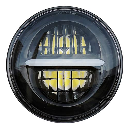 5 3/4 5.75 '' Faro redondo de Spotlight LED, faro de motocicleta Harley Davidson Sportster（Negro）