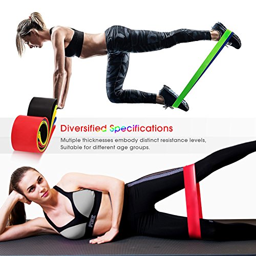 5 Bandas Elasticas y 2 Discos Deslizantes Fitness Ejercicio set,Bandas de Resistencia y Sliders,Gomas Cinta Elastica para entrenar piernas glúteos yoga, pilates, crossfit, musculacion y recuperación