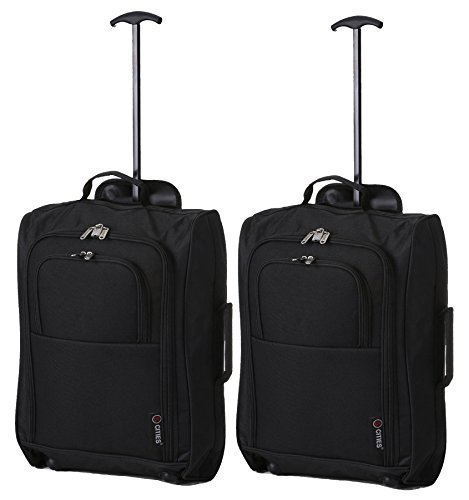 5 Cities The Valencia Collection Equipaje de Cabina Set of 2 TB023-830 Black, 55 cm, 42 L, Negro 5 Cities The Valencia Collection Equipaje de Cabina Set of 2 TB023-830 Black, 55 cm, 42 L, Negro