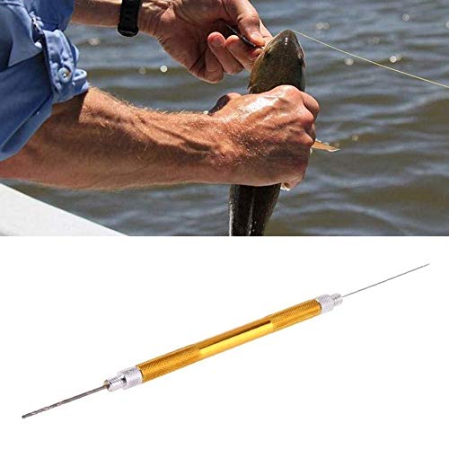 5-en-1 Kit de Pesca de la Carpa Aparejo Cebo de la Aguja del Sistema de Herramienta boilie Cebo Taladro Stringer, Aguja con aleación de Aluminio Antideslizante Mango Amarillo