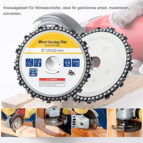 5 Pulgadas Disco de Talla de Madera 125 mm Amoladora angular Disco de cadena Disco de cadena de 14 dientes Herramientas de corte y ajuste de talla de madera Accesorios de sierra circular 5 Pulgadas Disco de Talla de Madera 125 mm Amoladora angular Disco de cadena Disco de cadena de 14 dientes Herramientas de corte y ajuste de talla de madera Accesorios de sierra circular