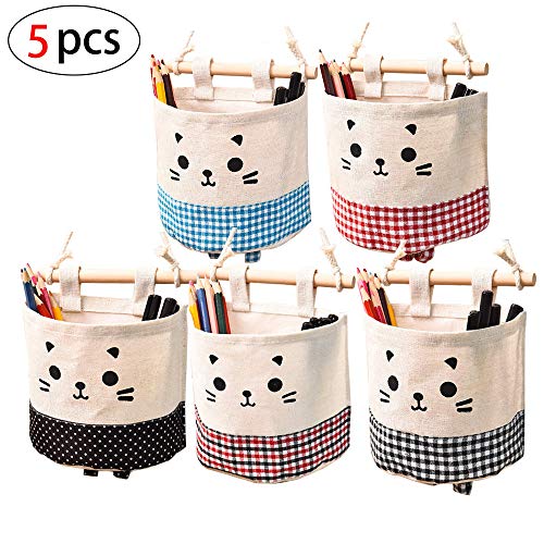 5 Pzs Bolsa de Almacenamiento Colgante Bolsa de Almacenamiento de Bolsillo de Algodón y Lino Adecuado para Cosméticos/Joyería, Cable/Cable de Auriculares, Papelería, Control Remoto, Medicina 5 Pzs Bolsa de Almacenamiento Colgante Bolsa de Almacenamiento de Bolsillo de Algodón y Lino Adecuado para Cosméticos/Joyería, Cable/Cable de Auriculares, Papelería, Control Remoto, Medicina