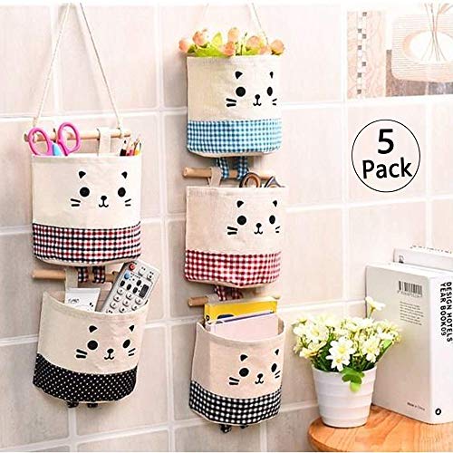 5 Pzs Bolsa de Almacenamiento Colgante Bolsa de Almacenamiento de Bolsillo de Algodón y Lino Adecuado para Cosméticos/Joyería, Cable/Cable de Auriculares, Papelería, Control Remoto, Medicina 5 Pzs Bolsa de Almacenamiento Colgante Bolsa de Almacenamiento de Bolsillo de Algodón y Lino Adecuado para Cosméticos/Joyería, Cable/Cable de Auriculares, Papelería, Control Remoto, Medicina