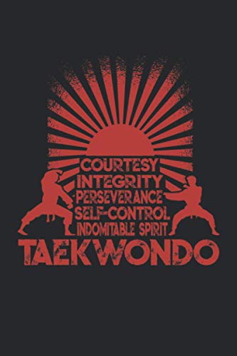 5 Tenets of Taekwondo: Taekwondo Martial Arts Kampfsport Notizbuch / Tagebuch / Heft mit Karierten Seiten. Notizheft mit Weißen Karo Seiten, Malbuch, ... Planer für Termine oder To-Do-Liste.