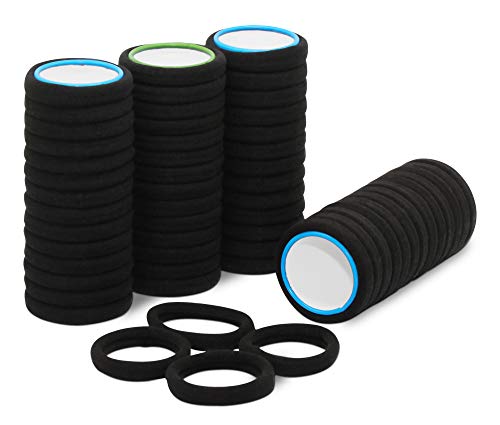 50 gomas de pelo de algodón de alta calidad, color negro, ideal para el uso diario Goma elástica para el pelo, sin alambre, para mujeres y niñas. 50 gomas de pelo de algodón de alta calidad, color negro, ideal para el uso diario Goma elástica para el pelo, sin alambre, para mujeres y niñas.