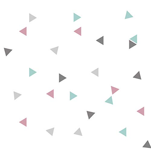 50 Triángulos nórdicos combinación rosa gris - Vinilos bebé 50 Triángulos nórdicos combinación rosa gris - Vinilos bebé