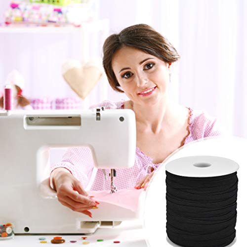 50 Yards Goma Elastica Costura, 6mm Cordón Elástico, Banda Plana Elástica Cintas Cuerda Para Costura y Manualidades DIY (Negro) 50 Yards Goma Elastica Costura, 6mm Cordón Elástico, Banda Plana Elástica Cintas Cuerda Para Costura y Manualidades DIY (Negro)