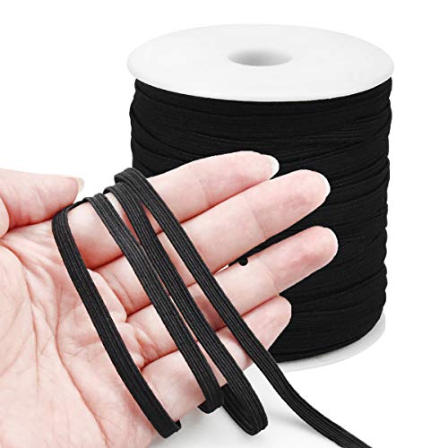 50 Yards Goma Elastica Costura, 6mm Cordón Elástico, Banda Plana Elástica Cintas Cuerda Para Costura y Manualidades DIY (Negro) 50 Yards Goma Elastica Costura, 6mm Cordón Elástico, Banda Plana Elástica Cintas Cuerda Para Costura y Manualidades DIY (Negro)