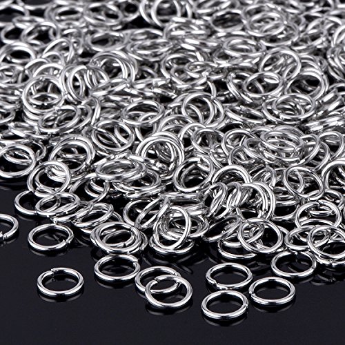 500 Piezas 6 mm Anillas de Salto Accesorios de Fabricación de Bisutería para Collar Gargantilla Pulsera, Plateado 500 Piezas 6 mm Anillas de Salto Accesorios de Fabricación de Bisutería para Collar Gargantilla Pulsera, Plateado