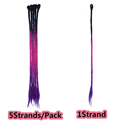 50cm Dreadlock Extension Ombre Human Hecho a mano Hip-Hop Reggae Dreadlocks Extensiones de cabello trenzado de ganchillo sintético Twist Braid para hombre mujer 5pcs / paquete