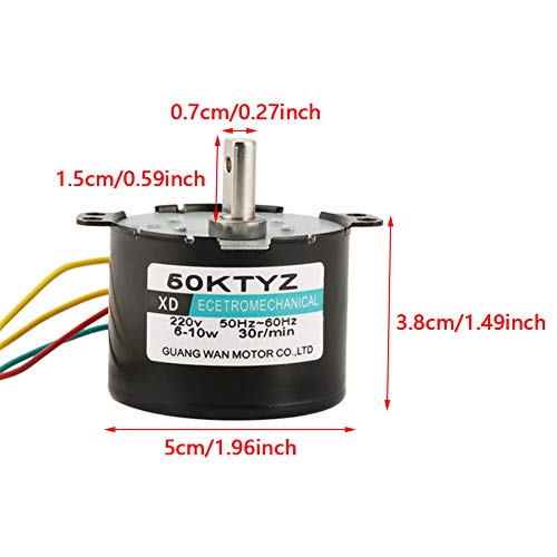 50KTYZ AC 220V 6-10w Motor Síncrono en Miniatura de Lmán Permanente CW/CCW Motor Eléctrico de Baja Velocidad y Alto Torque(5RPM)