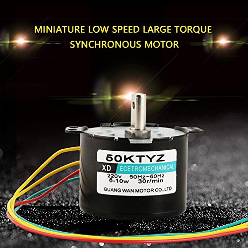 50KTYZ AC 220V 6-10w Motor Síncrono en Miniatura de Lmán Permanente CW/CCW Motor Eléctrico de Baja Velocidad y Alto Torque(5RPM)