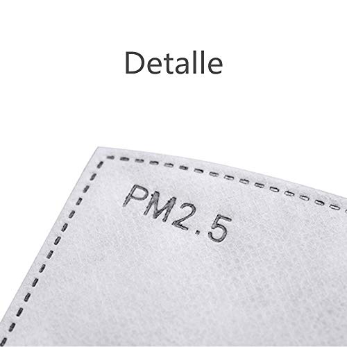 50pcs PM2.5 Filtro de carbón activado Filtro protector de inserción de respiración para hombres y mujeres, algodón reemplazable anticontaminación para adultos Actividades al aire libre