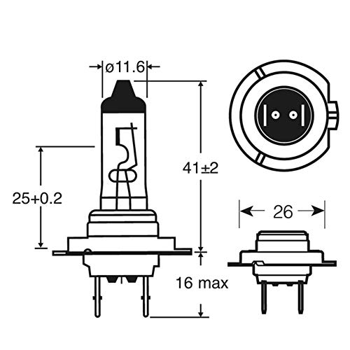 58054 - lámpara halógena bombilla bombilla de repuesto H7 12V 100W PX26D