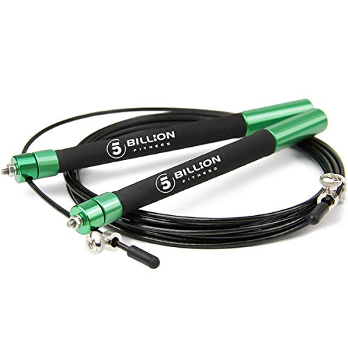 5BILLION Cuerda para Saltar de Velocidad-Aluminio-Ajustable con Rodamiento de Bolas-Entrenamiento para el entrenamiento doble, Entrenamiento cruzado, Ejercicio, WOD, MMA y Entrenamiento del Box(Verde) 5BILLION Cuerda para Saltar de Velocidad-Aluminio-Ajustable con Rodamiento de Bolas-Entrenamiento para el entrenamiento doble, Entrenamiento cruzado, Ejercicio, WOD, MMA y Entrenamiento del Box(Verde)
