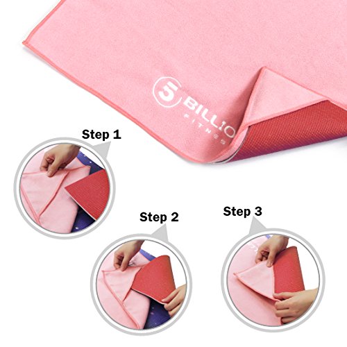 5BILLION Microfibra Toalla de Yoga - 183cm x 61cm - Hot Toalla de Yoga, Bikram Toalla de Yoga, Ashtanga Toalla de Yoga - Antideslizante, Absorbente - con Bolsa de Transporte Gratuita (Rosado) 5BILLION Microfibra Toalla de Yoga - 183cm x 61cm - Hot Toalla de Yoga, Bikram Toalla de Yoga, Ashtanga Toalla de Yoga - Antideslizante, Absorbente - con Bolsa de Transporte Gratuita (Rosado)