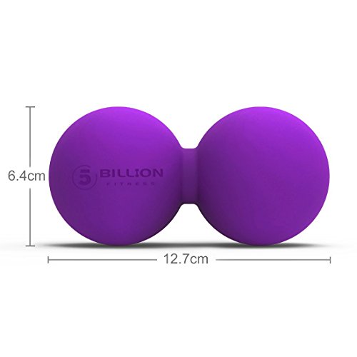 5BILLION Pelota Masaje Double Massage Ball - Pelota Lacrosse & Balon Fitness para Liberación Miofascial & Masaje Muscular - Herramienta de Masaje de Alta Densidad para Cross Fitness (púrpura)