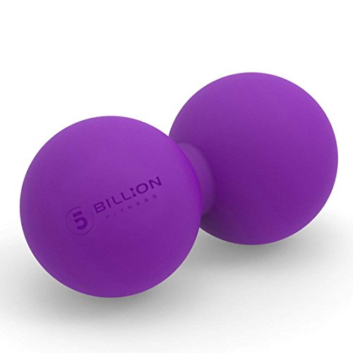 5BILLION Pelota Masaje Double Massage Ball - Pelota Lacrosse & Balon Fitness para Liberación Miofascial & Masaje Muscular - Herramienta de Masaje de Alta Densidad para Cross Fitness (púrpura)