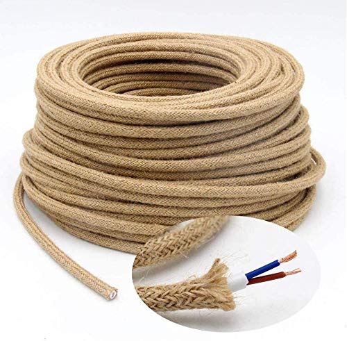 5m Cable Textil de Lino, Cable Trenzado Flexibles Vintage, para Lugares de Hogar o Negocios, Accesorios de Lámparas Industriales de Iluminación DIY 5m Cable Textil de Lino, Cable Trenzado Flexibles Vintage, para Lugares de Hogar o Negocios, Accesorios de Lámparas Industriales de Iluminación DIY