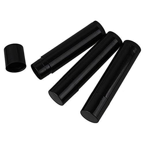 5ml vacío labio plástico brillo tubo labio bálsamo botella envases Pack de 25 (negro)