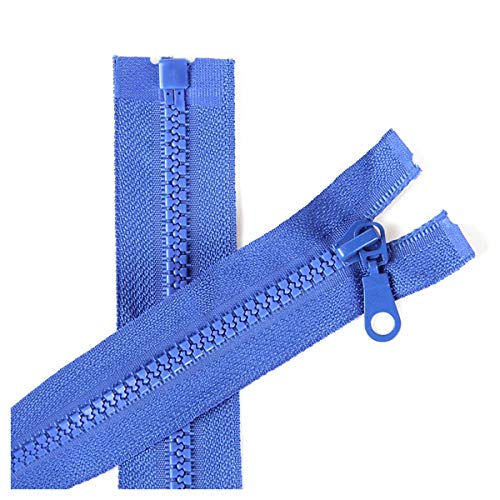 5pcs de la chaqueta de la cremallera reversible 40-80cm Slide # 5 de plástico moldeado separador terminal ropa de la cremallera, azul real