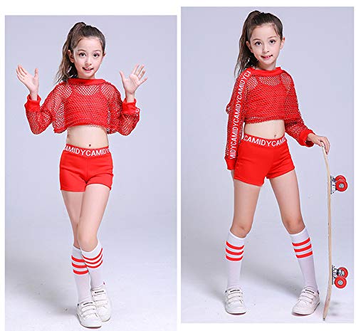 5pcs Girls Modern Jazz Hip Hop Dance Costume Stage Performance Outfit 5pcs Girls Modern Jazz Hip Hop Dance Costume Stage Performance Outfit