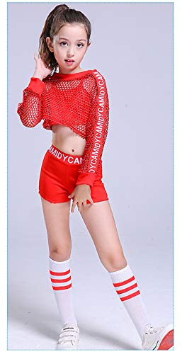 5pcs Girls Modern Jazz Hip Hop Dance Costume Stage Performance Outfit