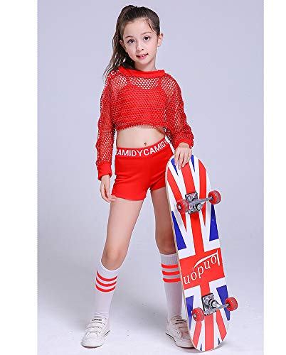 5pcs Girls Modern Jazz Hip Hop Dance Costume Stage Performance Outfit