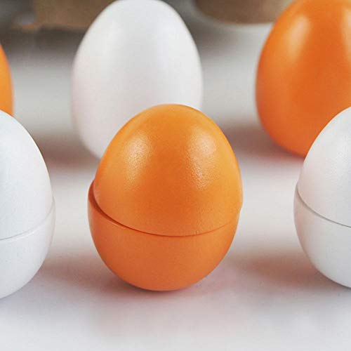 6 Huevos Falso Modelo, de Madera de Cocina de Juguete de Alimentos Juegos de rol Juego de imaginación Juego Cocina Que Cocina Herramienta de decoración Accesorios para Juguetes y