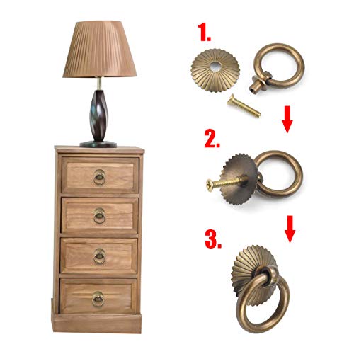 6 Piezas Pomos y Tiradores Vintage, Tiradores para Cajones, Tirador Manija Anillo para Muebles Armarios de Cocina Cajones de Comodas Antiguos Puertas (Negro) 6 Piezas Pomos y Tiradores Vintage, Tiradores para Cajones, Tirador Manija Anillo para Muebles Armarios de Cocina Cajones de Comodas Antiguos Puertas (Negro)