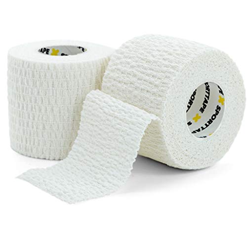 6 rollos - Cinta de pulgar para levantamiento de pesas SPORTTAPE Tear EAB - Blanco - 5cm x 4.5m - Agarre de gancho, Crossfit, Levantamiento de pesas Cinta adhesiva de vendaje elástica Cintas de rugby