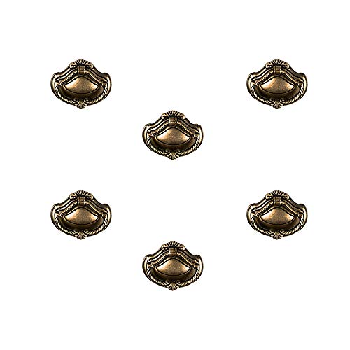 6 Un. TIRADOR Anilla bronce envejecido para Mueble 54x40MM