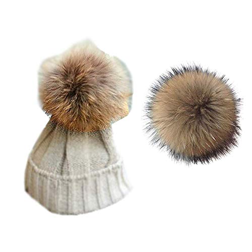 6 Unids 15 cm Faux Fox Fur Fluffy Pompom Ball con Botón de Presión Desmontable Hebilla Tejer Sombrero Accesorios para Punto Cuffed Beanie Ski Invierno Zapatos Zapatos Bufandas Bolsa