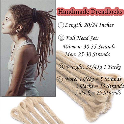 60 cm Dreadlock Extension Ombre Todo humano hecho a mano Hip-Hop Reggae Dreadlocks Crochet sintético Trenzado Extensiones de cabello Twist Braid Hombre Mujer 5pcs / paquete