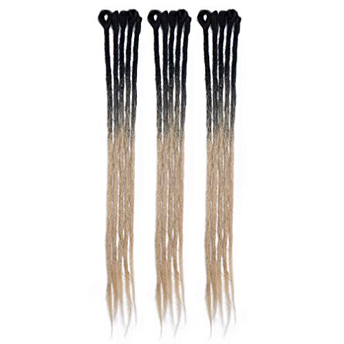 60 cm Dreadlock Extension Ombre Todo humano hecho a mano Hip-Hop Reggae Dreadlocks Crochet sintético Trenzado Extensiones de cabello Twist Braid Hombre Mujer 5pcs / paquete