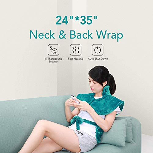 60 x 90cm Almohadilla Térmica Eléctrica para la Espalda, Hombros y Cuello Calentado con Tecnología de Calentamiento Rápido con 5 Niveles de Temperatura - Apagado Automático - Lavable a Máquina 60 x 90cm Almohadilla Térmica Eléctrica para la Espalda, Hombros y Cuello Calentado con Tecnología de Calentamiento Rápido con 5 Niveles de Temperatura - Apagado Automático - Lavable a Máquina