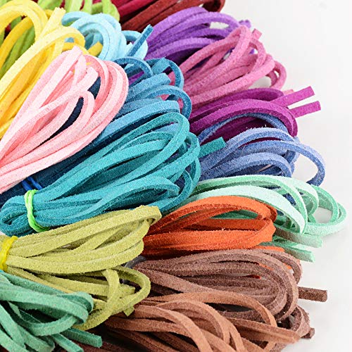 60pcs 60metros 3mm Cuerda Cuero Cordón Pulsera Plana 60 Colores Hilo Cuero Collar Colgante Manualidades Fabricación de Bisutería Abalorios Artesanía