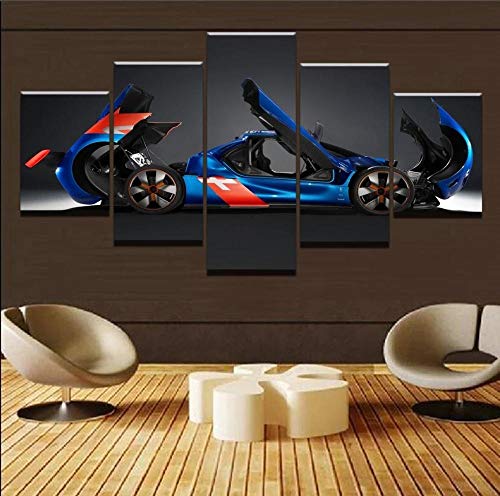 65Tdfc - 5 Piezas Arte De La Pared Pintura - Coche De Carreras - Fondos De Pantalla Modulares Cartel Imprimir Sala De Estar Decoración del Hogar