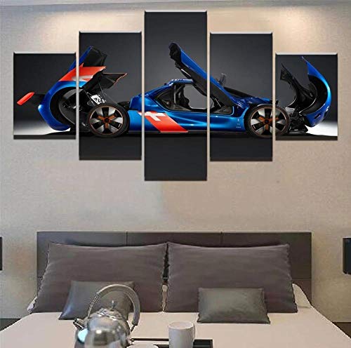 65Tdfc - 5 Piezas Arte De La Pared Pintura - Coche De Carreras - Fondos De Pantalla Modulares Cartel Imprimir Sala De Estar Decoración del Hogar