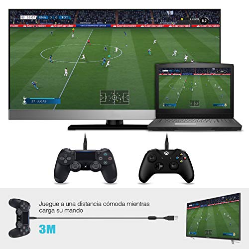 6amLifestyle Cable Micro USB para Carga Mando PS4 y Xbox One 3M - Carga Rápida 2.4A / Transferencia de Alta Velocidad 480Mbps, Cable Micro USB Compatible con Android Smartphone Kindle y Más 6amLifestyle Cable Micro USB para Carga Mando PS4 y Xbox One 3M - Carga Rápida 2.4A / Transferencia de Alta Velocidad 480Mbps, Cable Micro USB Compatible con Android Smartphone Kindle y Más