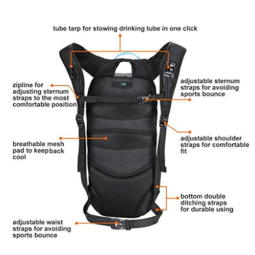 6L Mini Bicicleta mochila impermeable,Jarvan paquete de hidratación con mochila 2L bolsa de agua bicicleta de esquí bolsa de esquí Biking,hombro mochila ligero para los deportes al aire