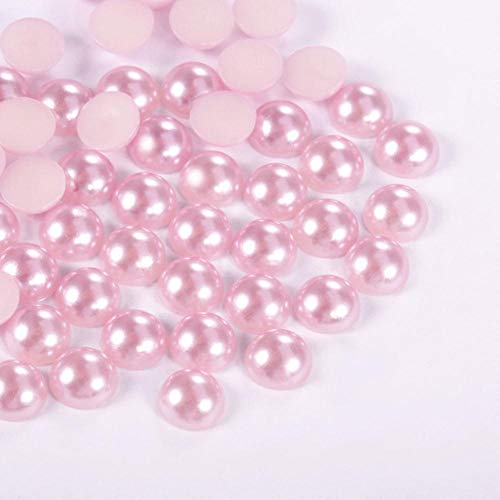 6mm / 8mm / 10mm cuentas de perlas de imitación acrílicas con parte trasera plana media redonda para diseños de bricolaje, accesorios de ropa, amatista ligera, 10mm 500 piezas
