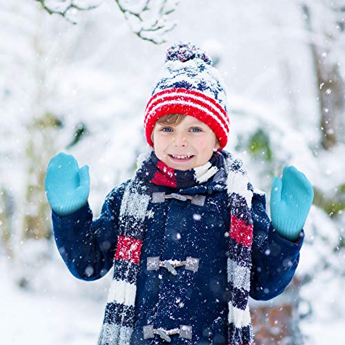 7 Pares Guantes de Niños Bebés Unisexos Mitones de Dedo Completo de Estirar Guantes de Punto Cálidos de Invierno para Bebé Niños