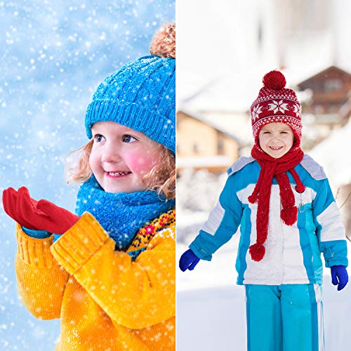 7 Pares Guantes de Niños Bebés Unisexos Mitones de Dedo Completo de Estirar Guantes de Punto Cálidos de Invierno para Bebé Niños