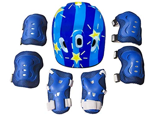 7 Piezas niños monopatín Bicicleta Bicicleta Casco de Seguridad Rodilleras Coderas Ciclismo Conjunto (Black, One Size) 7 Piezas niños monopatín Bicicleta Bicicleta Casco de Seguridad Rodilleras Coderas Ciclismo Conjunto (Black, One Size)