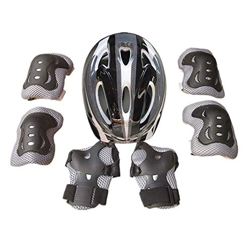 7 Piezas niños monopatín Bicicleta Bicicleta Casco de Seguridad Rodilleras Coderas Ciclismo Conjunto (Black, One Size) 7 Piezas niños monopatín Bicicleta Bicicleta Casco de Seguridad Rodilleras Coderas Ciclismo Conjunto (Black, One Size)