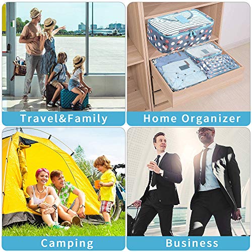 7 Set de Organizador de Equipaje, Impermeable Organizador de Maleta Bolsa para Ropa Sucia de Viaje, Material Nylon(2Blue Flower) 7 Set de Organizador de Equipaje, Impermeable Organizador de Maleta Bolsa para Ropa Sucia de Viaje, Material Nylon(2Blue Flower)