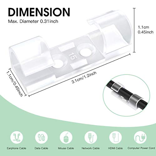 70X Grapas de Pared para Cable, AGPTEK Organizador de Cables Clips de Cables con Tornillos y Adhesivo para Cables Electricos de USB, Audio para Hogar, Oficina, Coche y Taller, Transpariente 70X Grapas de Pared para Cable, AGPTEK Organizador de Cables Clips de Cables con Tornillos y Adhesivo para Cables Electricos de USB, Audio para Hogar, Oficina, Coche y Taller, Transpariente