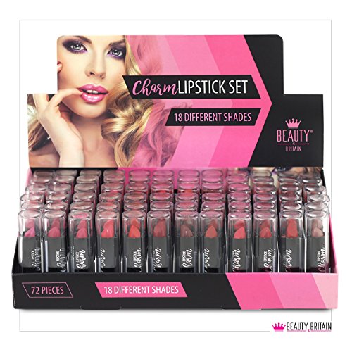 72 x LÁPIZ LABIAL LIPSTICK SET MUCHAS DIFERENTES TONOS CAJA DE PANTALLA DE LUJO DE TAMAÑO COMPLETO AL POR MAYOR